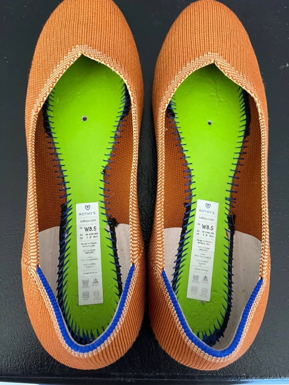 Rothy's Rust Flats with Blue Accent - Picture 5 of 5
